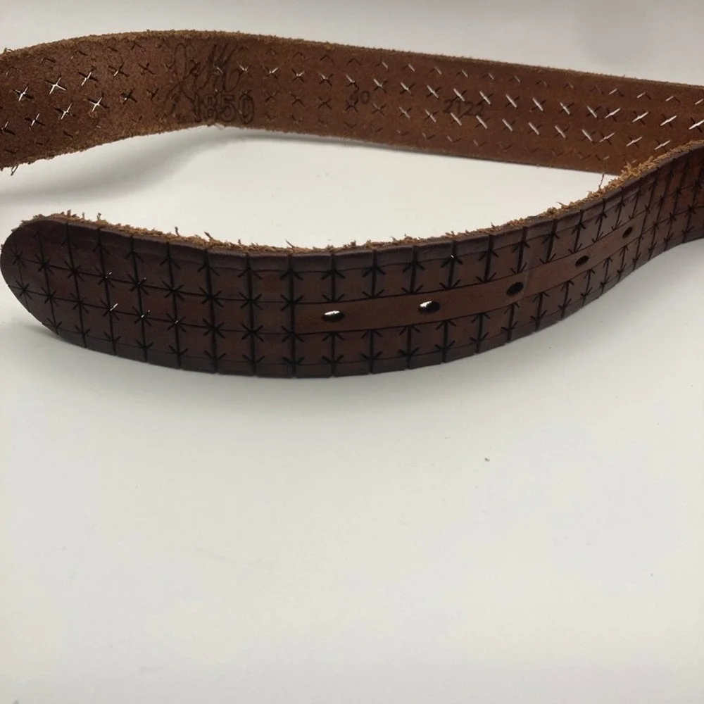 Johnston &‎ Murphy Men's Leather Belt 40 Brown Casual Classic Made in Italy